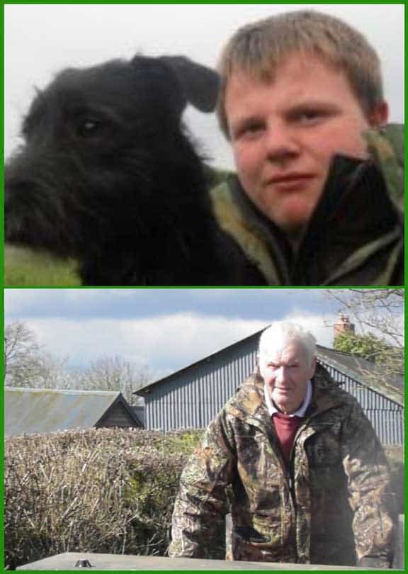 Eggesford Hunt terriermen Seward Folland and Nathan Bowes