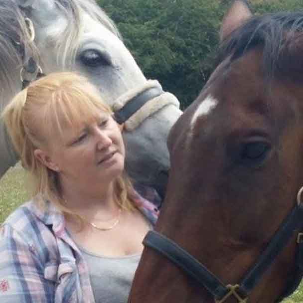 Nadine Robinson with horses she neglected. Picture: Facebook.