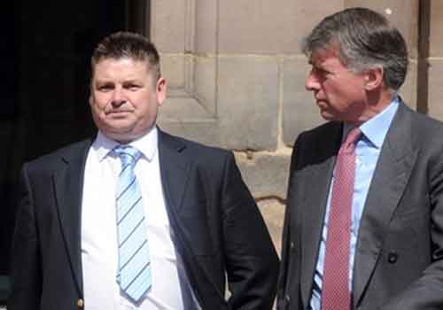 Johnny Greenall (right) and Glen Morris pictured outside court