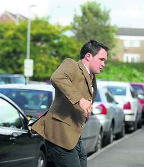 Avon Vale huntsman Stuart Radbourne pictured arriving at court to face badger baiting charges